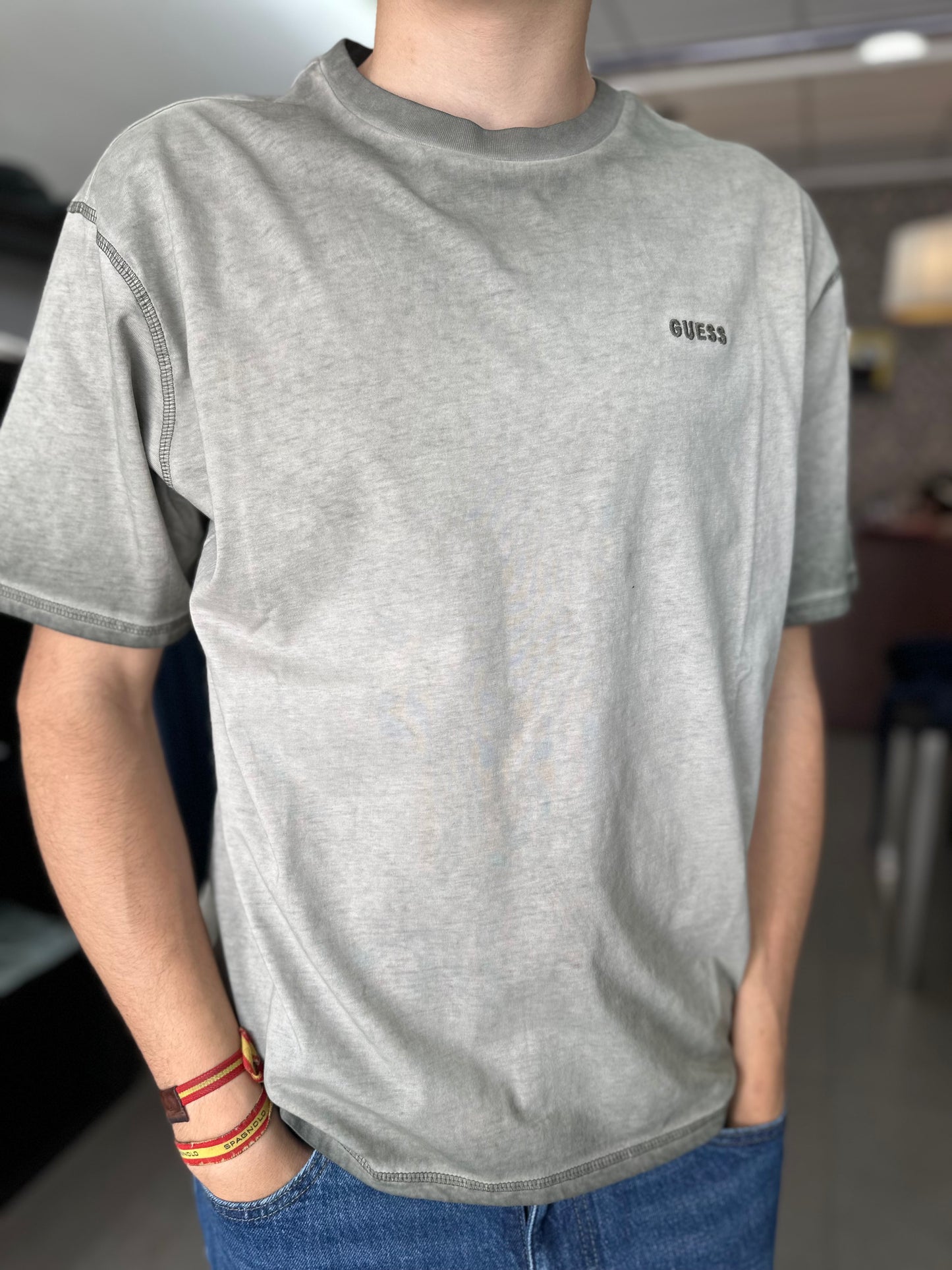 CAMISETA GUESS VERDE EFECTO LAVADO
