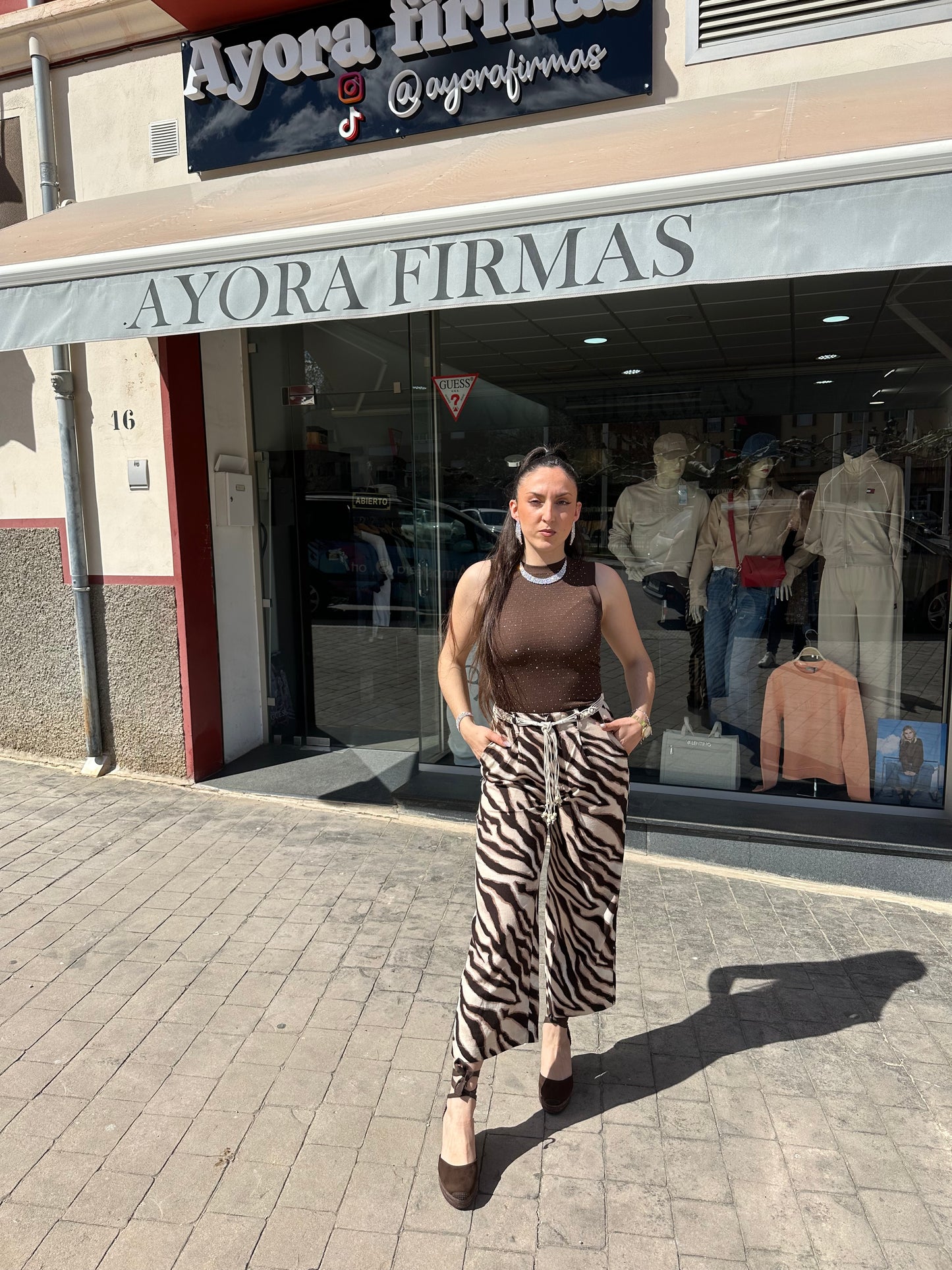 PANTALÓN TIFFOSI JOANA CULOTTE CEBRA CHOCOLATE