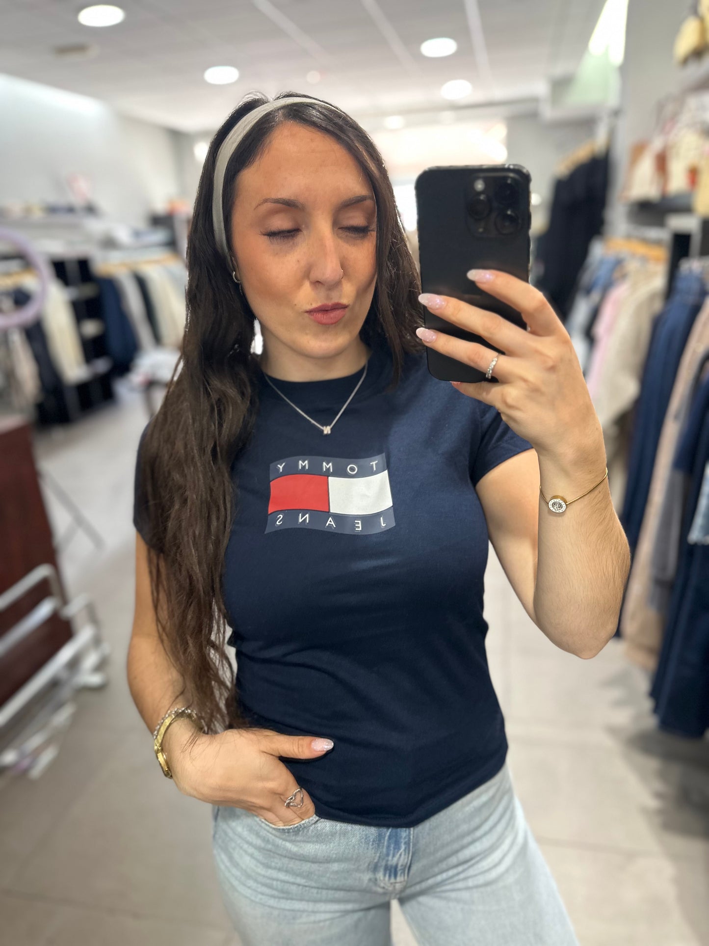 Camiseta Tommy marina logo bandera