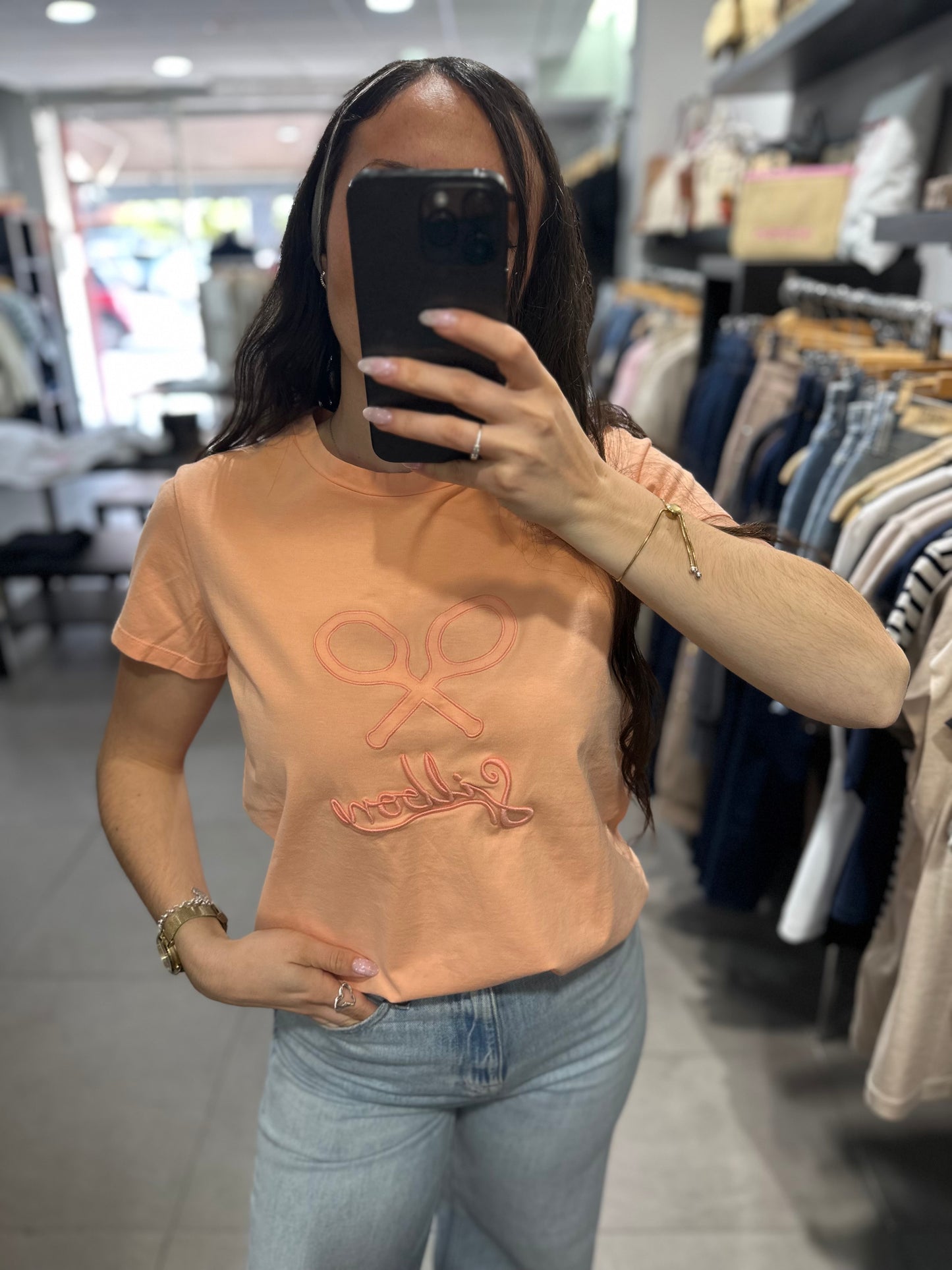 Camiseta Silbon naranja pastel