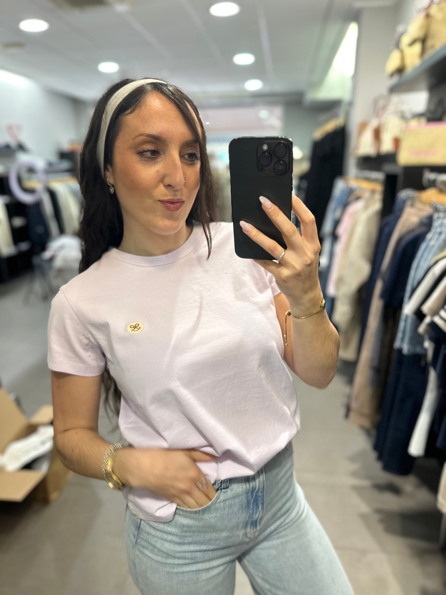 Camiseta Silbon lila con logo sun en la espalda