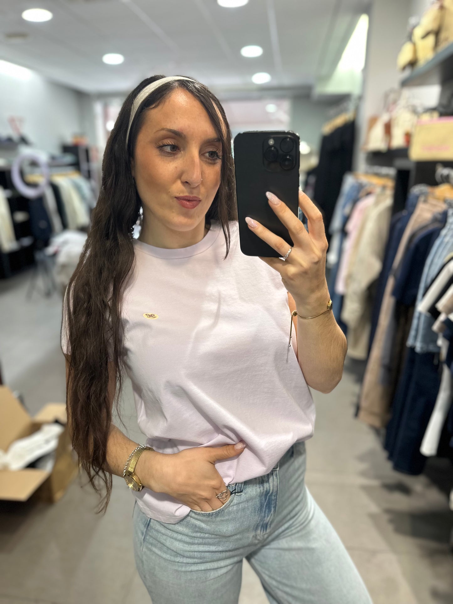 Camiseta Silbon lila con logo sun en la espalda