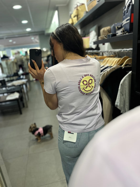 Camiseta Silbon lila con logo sun en la espalda