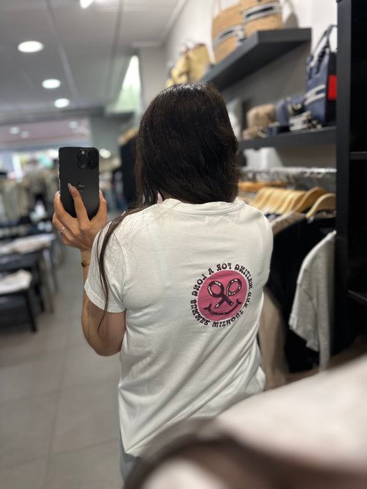 Camiseta Silbon blanca con logo sun en la espalda