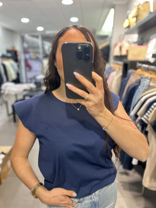 Camiseta Silbon azul Marina con hombrera