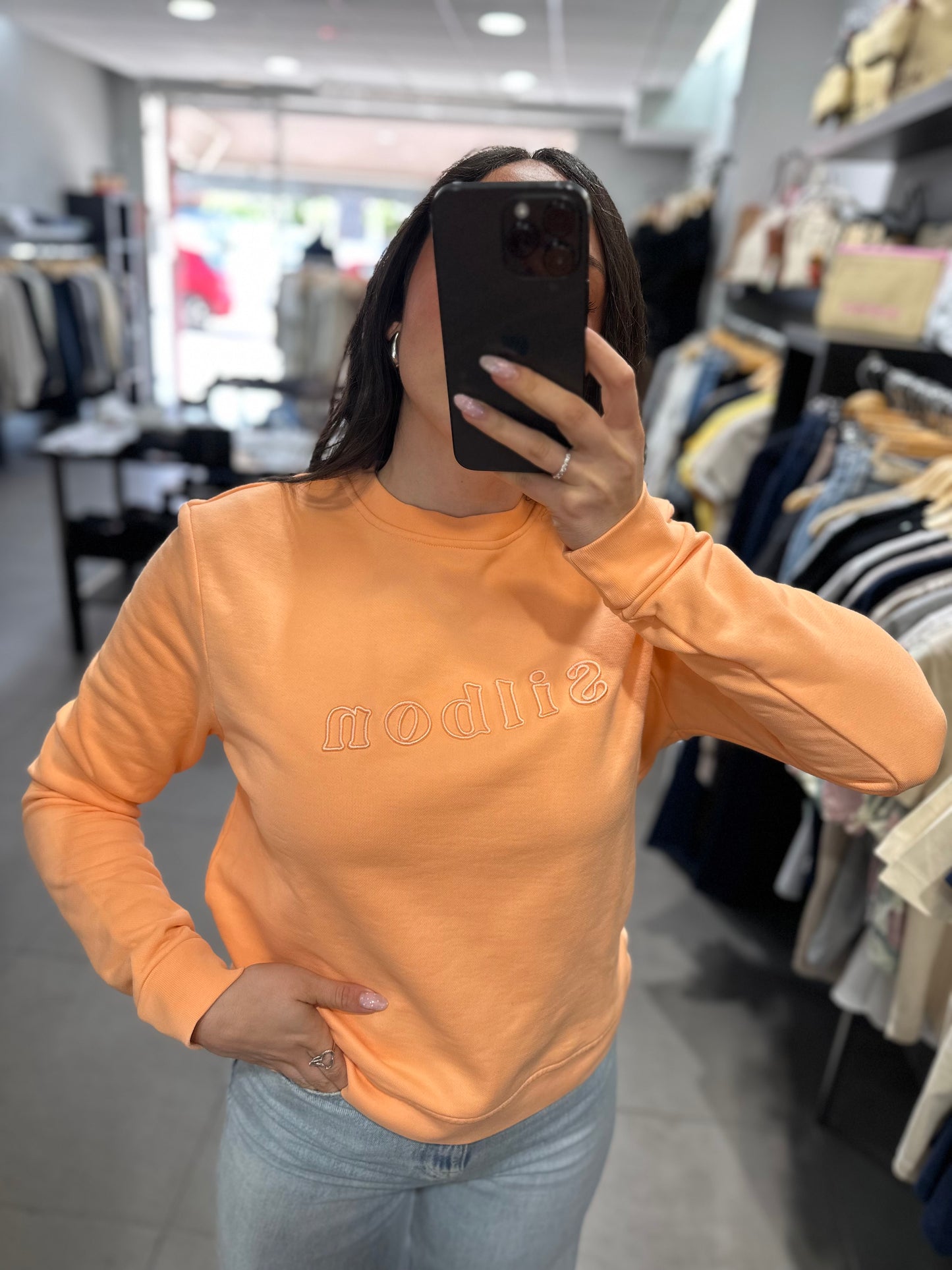 SUDADERA SILBON NARANJA PASTEL