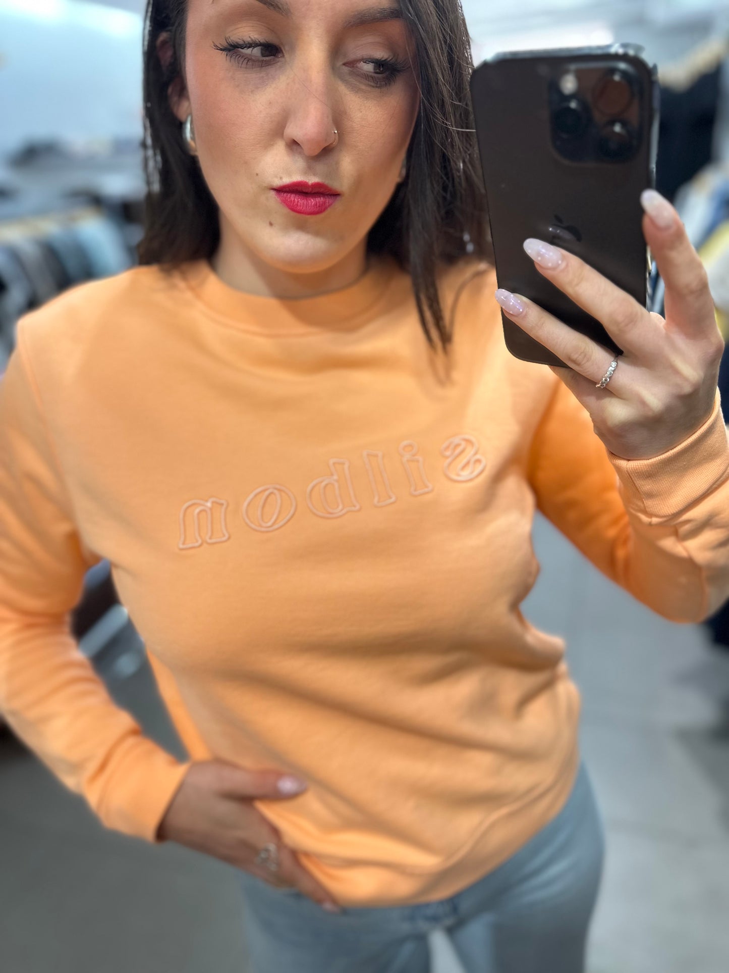 SUDADERA SILBON NARANJA PASTEL