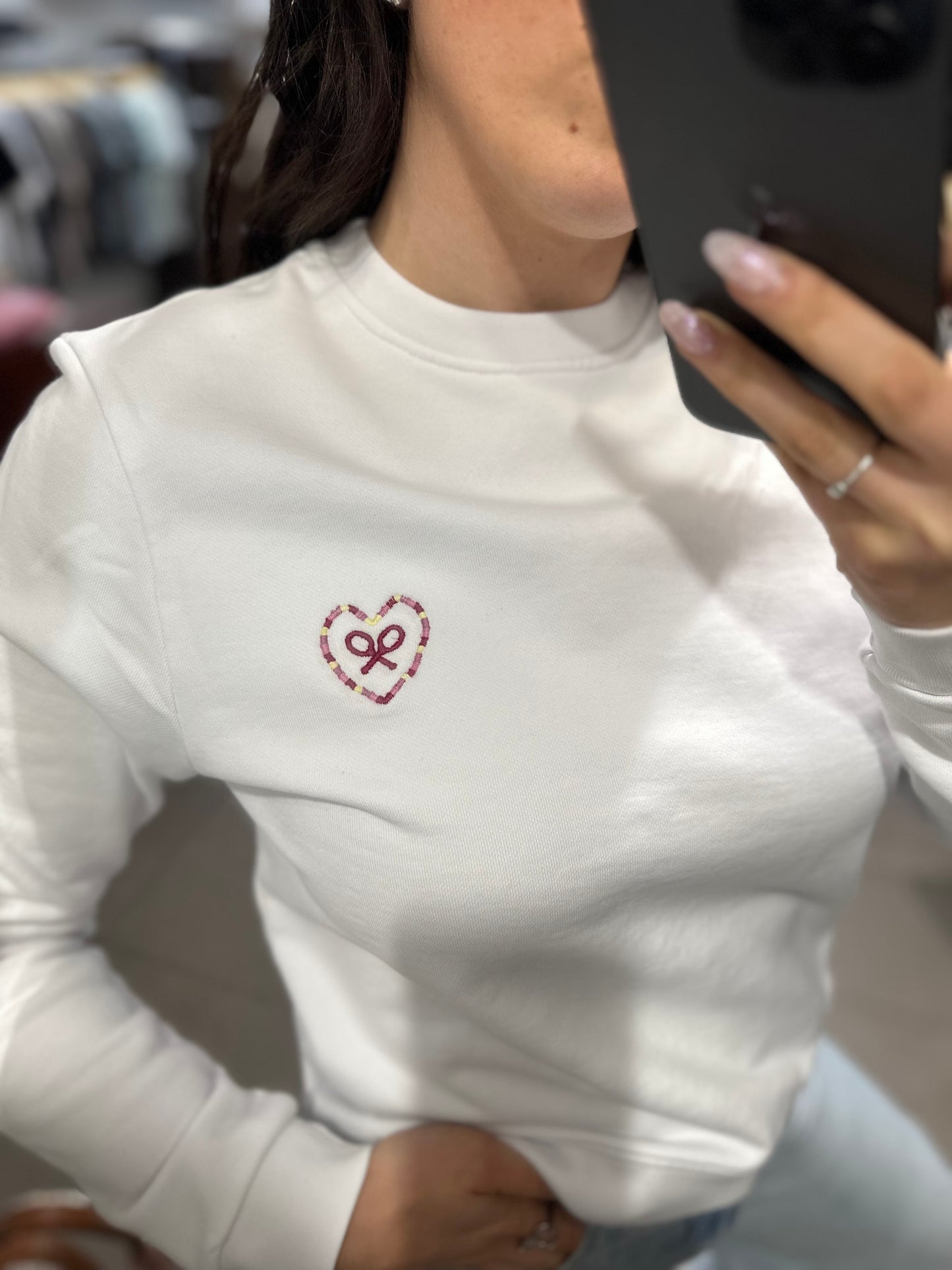SUDADERA SILBON LOVE BLANCA CON LOGO EN ESPALDA