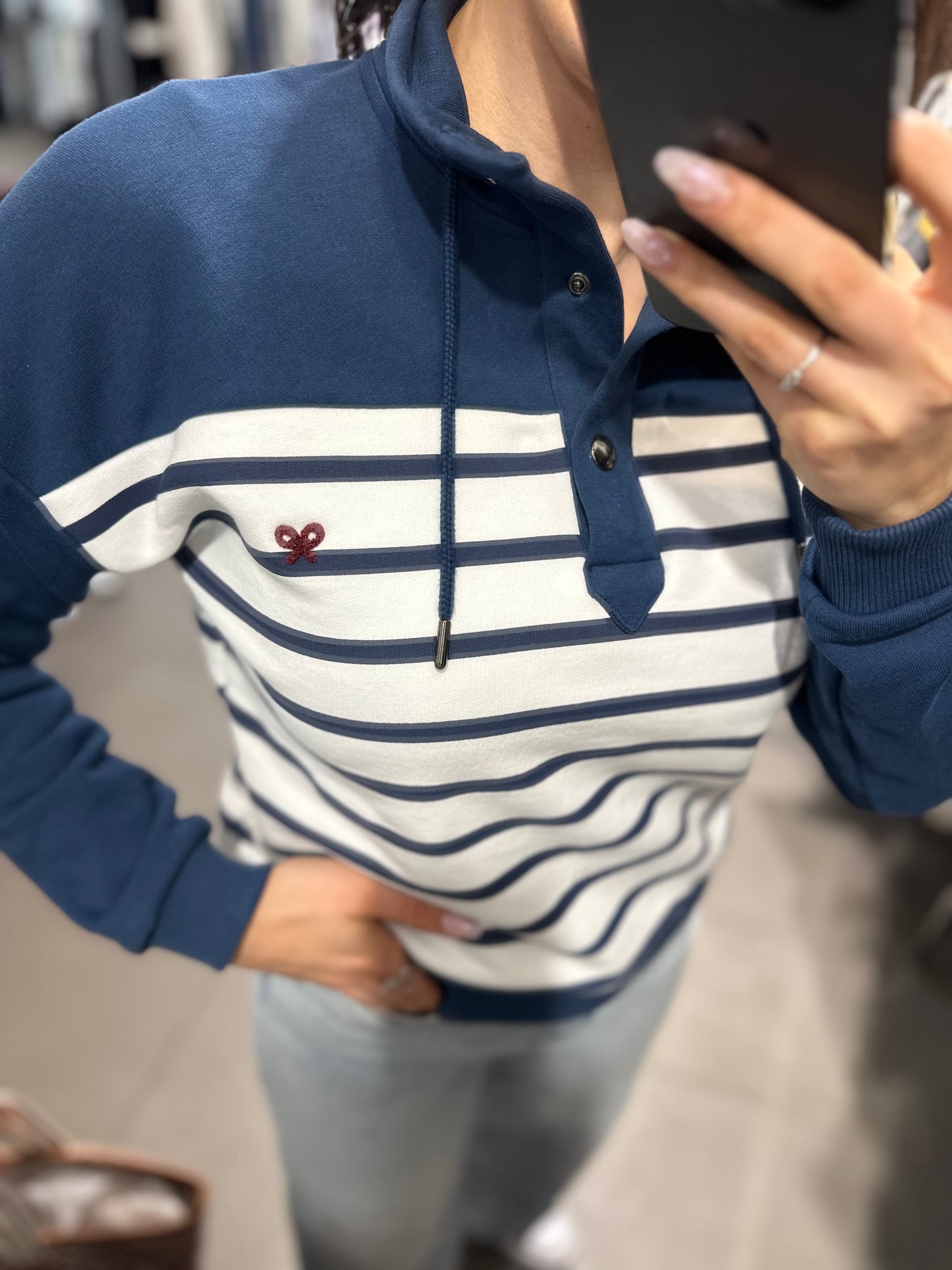 SUDADERA SILBON RAYAS MARINA