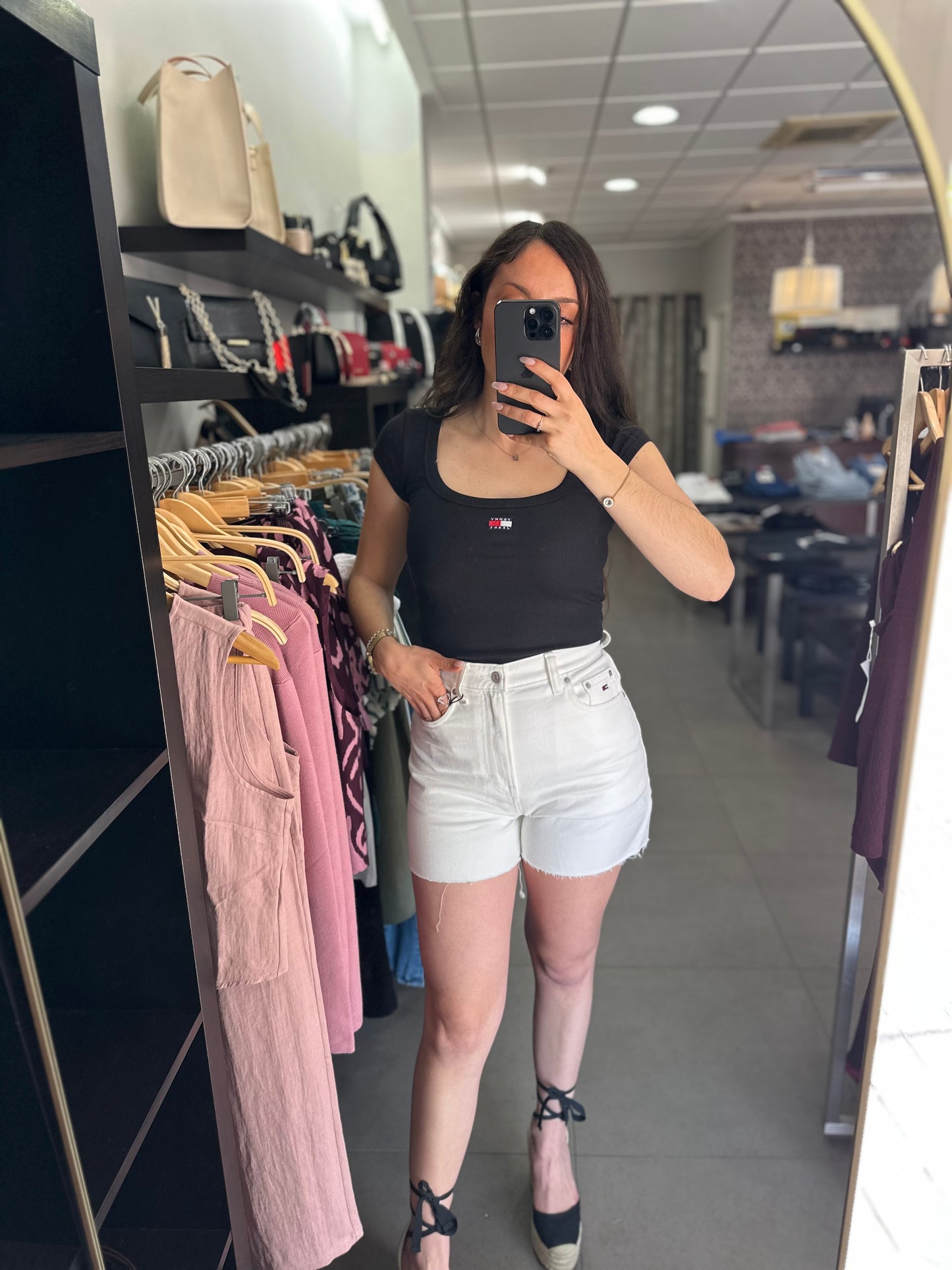 Short Tommy vaquero blanco Mom