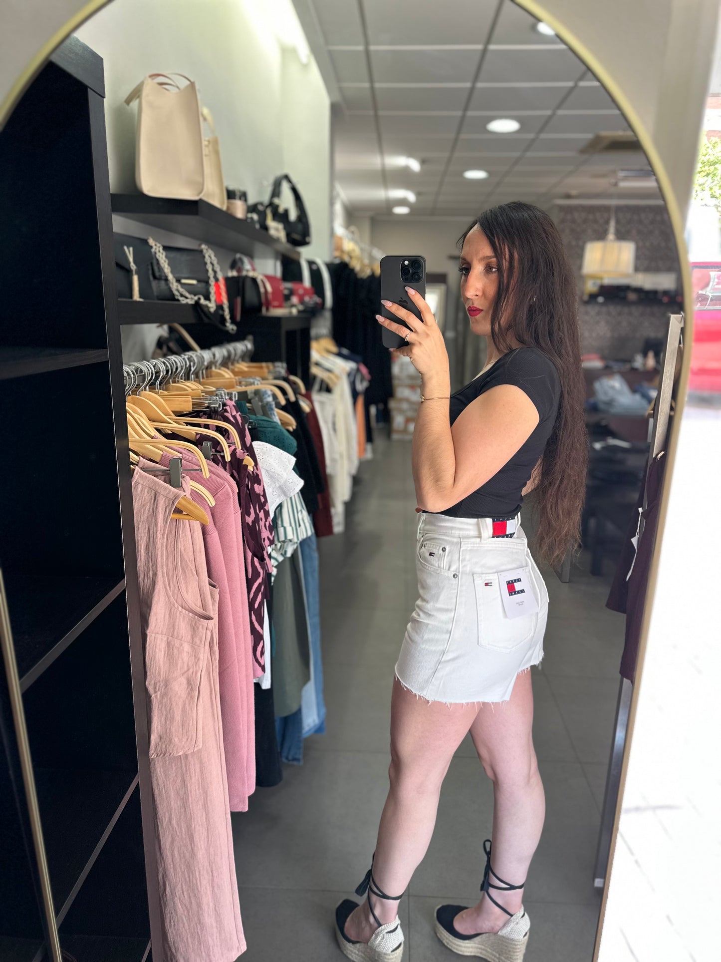 Short Tommy vaquero blanco Mom