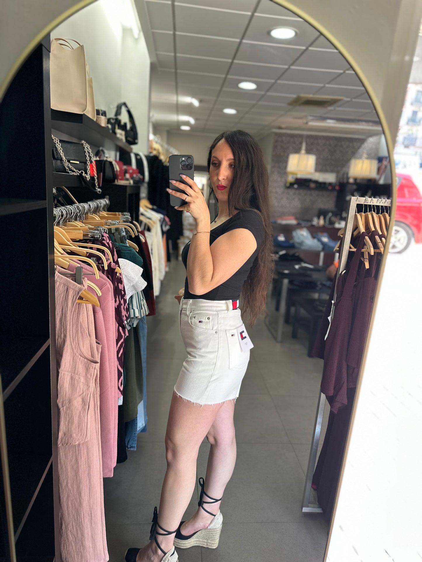 Short Tommy vaquero blanco Mom