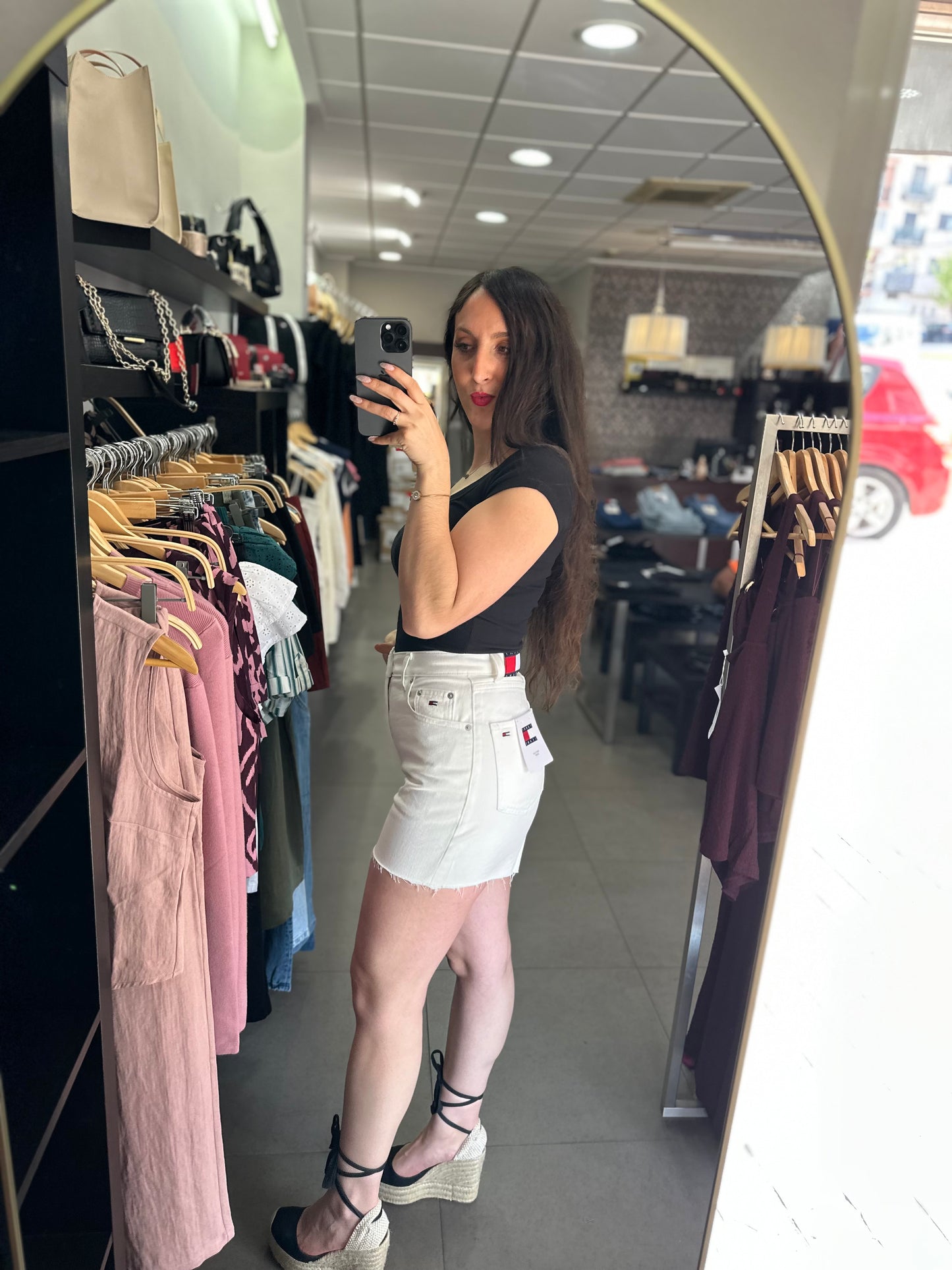 Short Tommy vaquero blanco Mom
