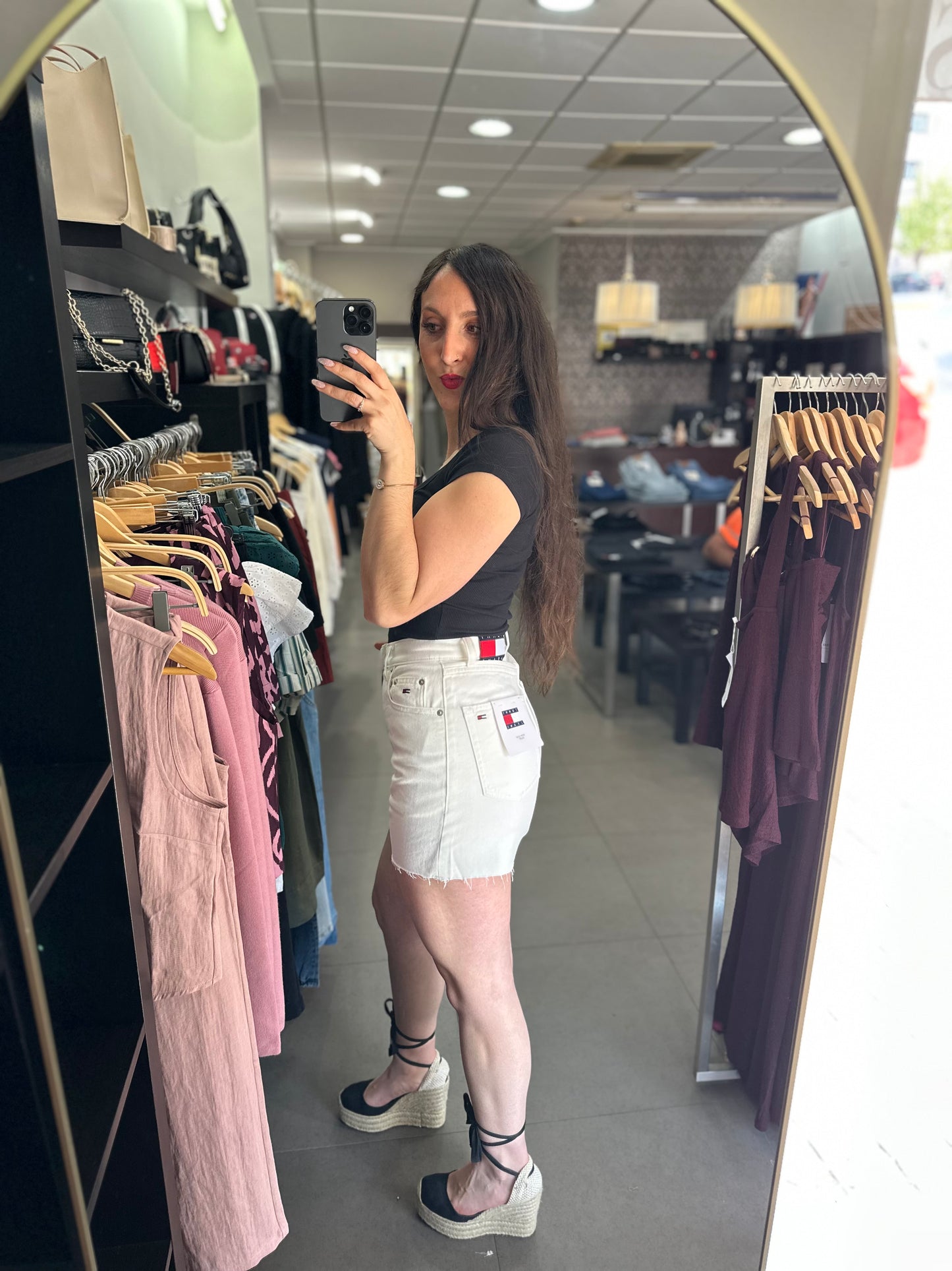 Short Tommy vaquero blanco Mom