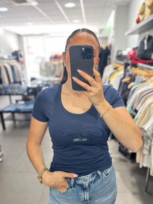 Camiseta Guess Marina logo bordado