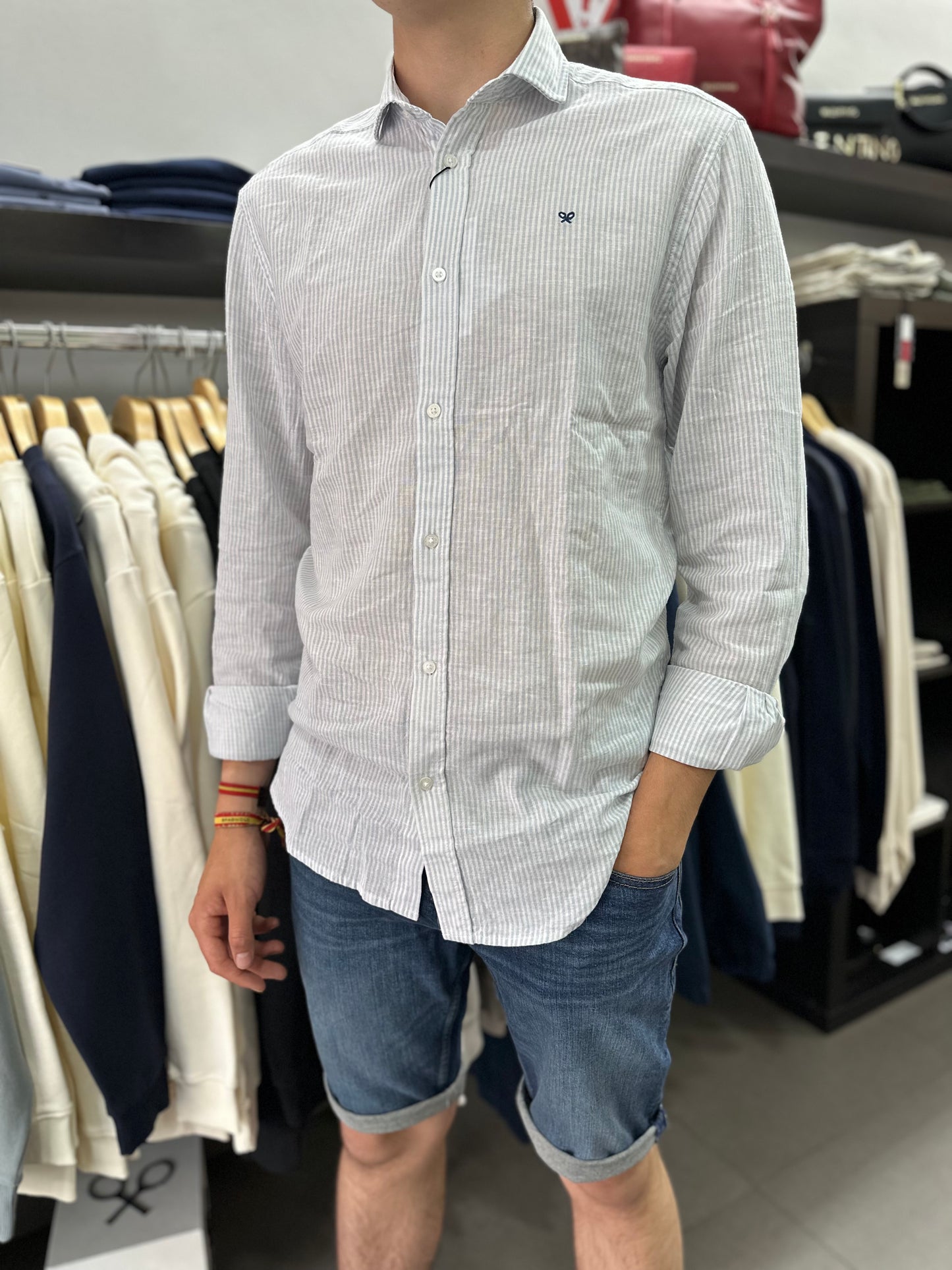 CAMISA SILBON RAYAS LINO