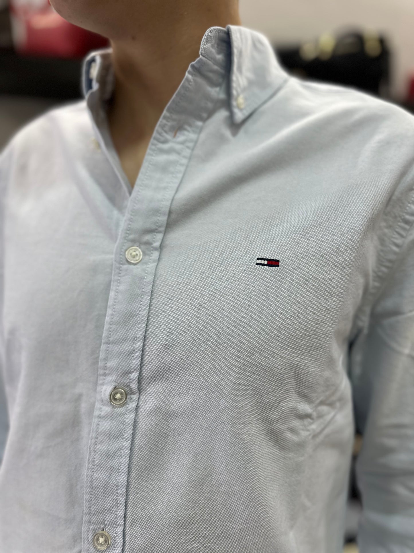 CAMISA TOMMY OXFORD CELESTE
