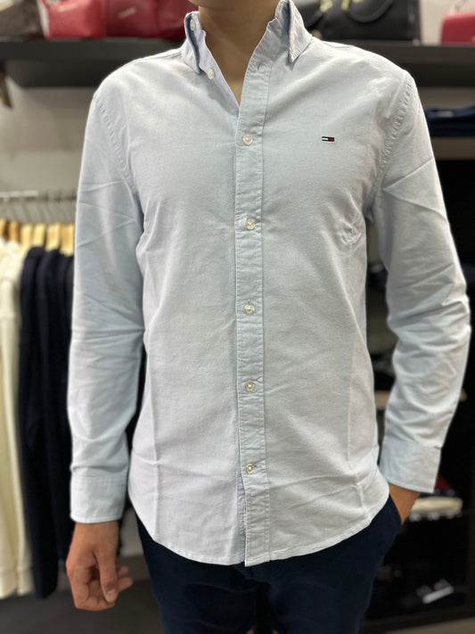 CAMISA TOMMY OXFORD CELESTE