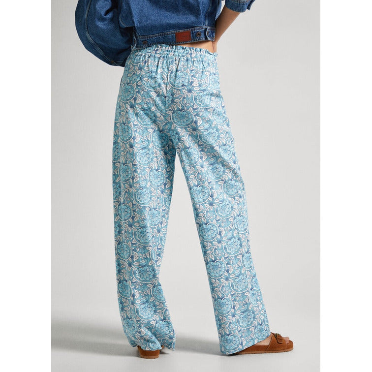 Pantalón Pepe Jeans palazzo con cintura elástica y estampado floral