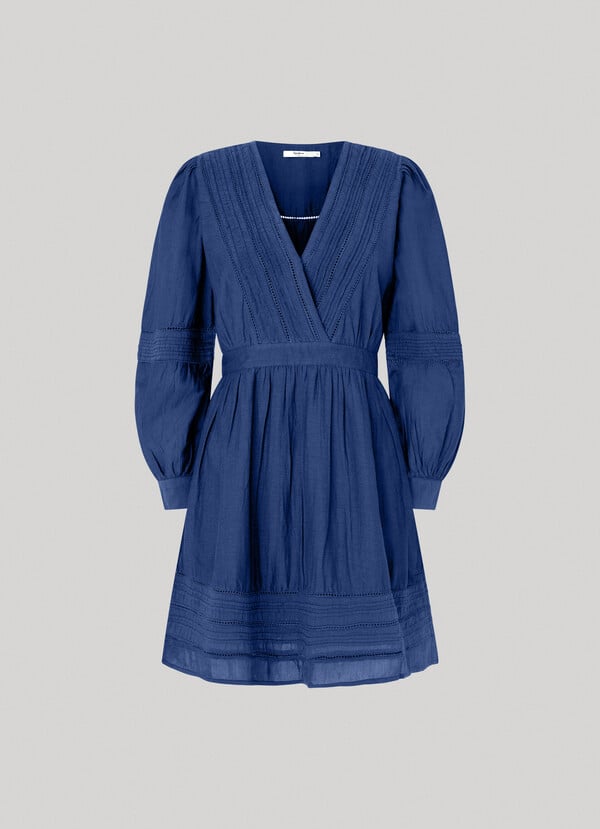 VESTIDO PEPE JEANS CORTO PLISADO AZUL