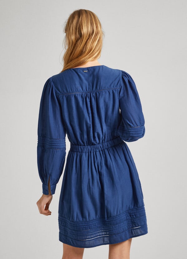 VESTIDO PEPE JEANS CORTO PLISADO AZUL