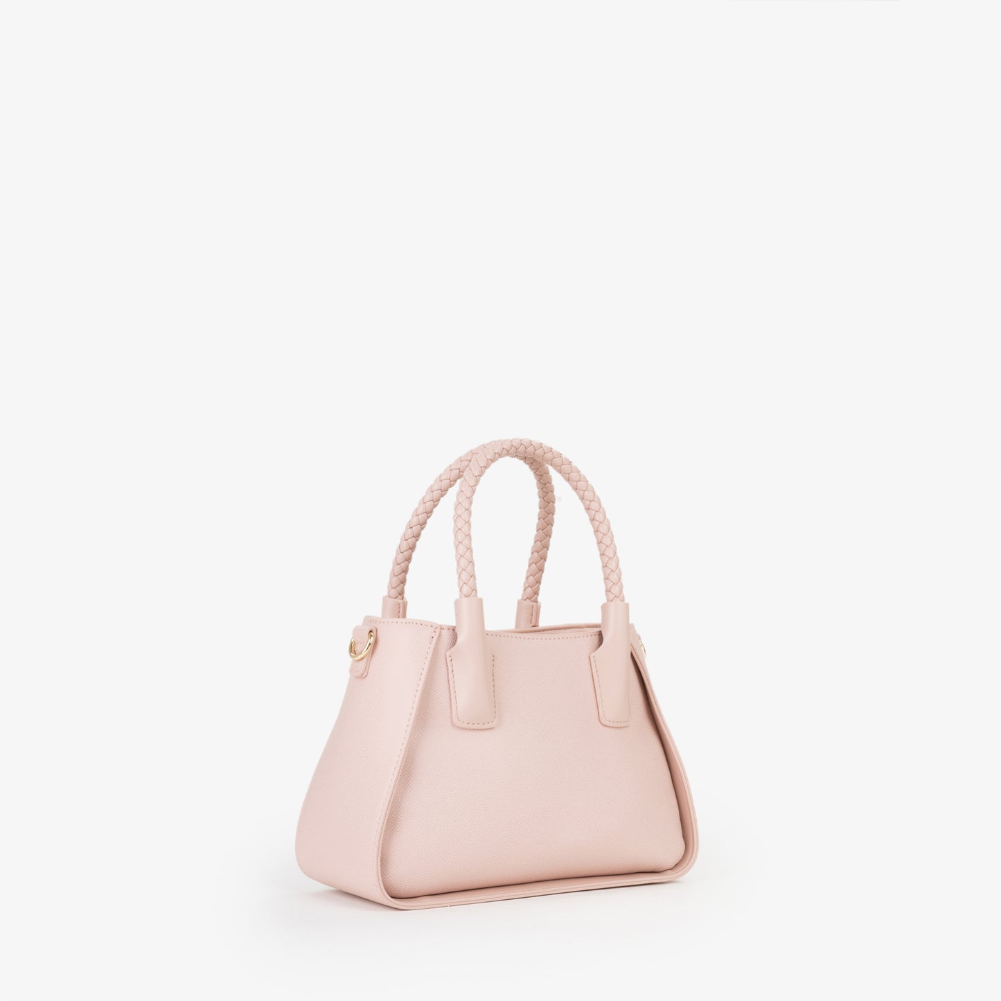 BOLSO VALENTINO ROSA ASA TRENZADA TAMAÑO MEDIO
