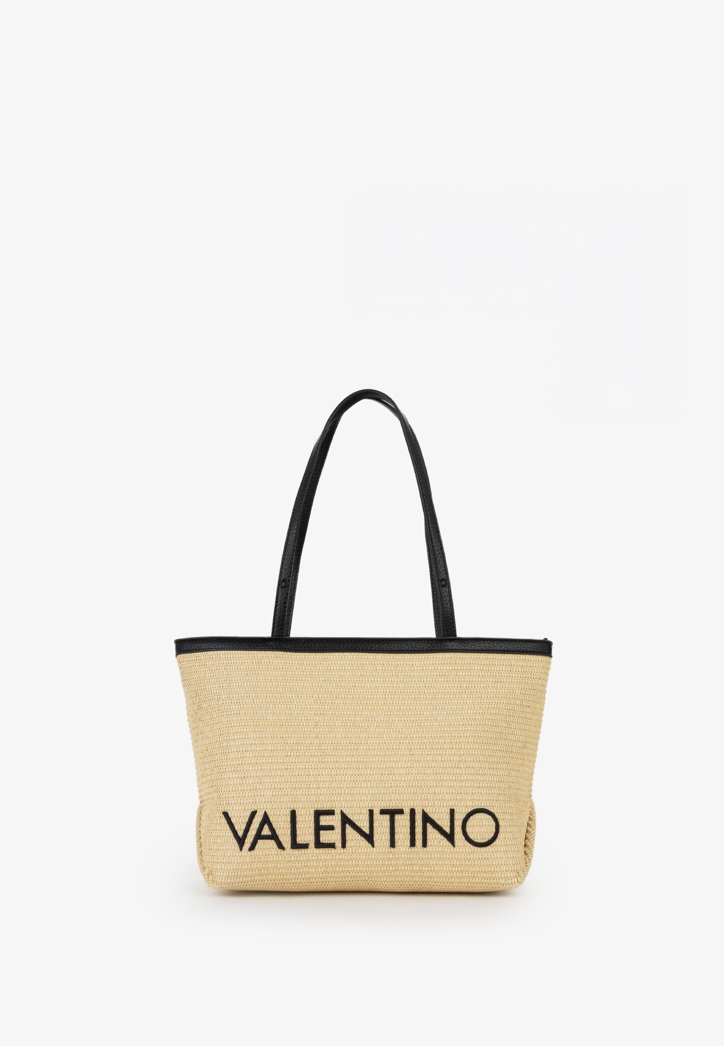 BOLSO VALENTINO MAIAM RAFIA Y NEGRO