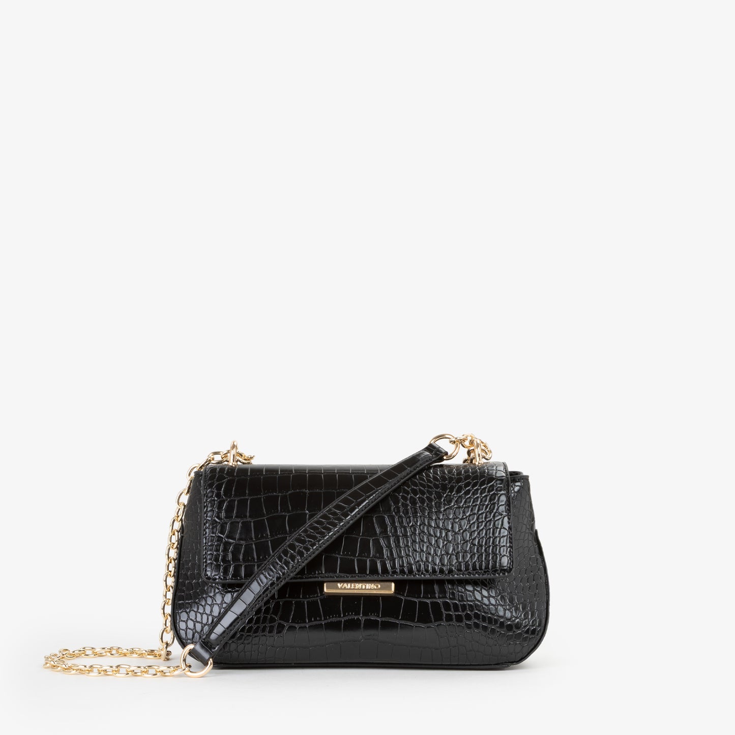 BOLSO BANDOLERA VALENTINO NEGRO COCODRILO