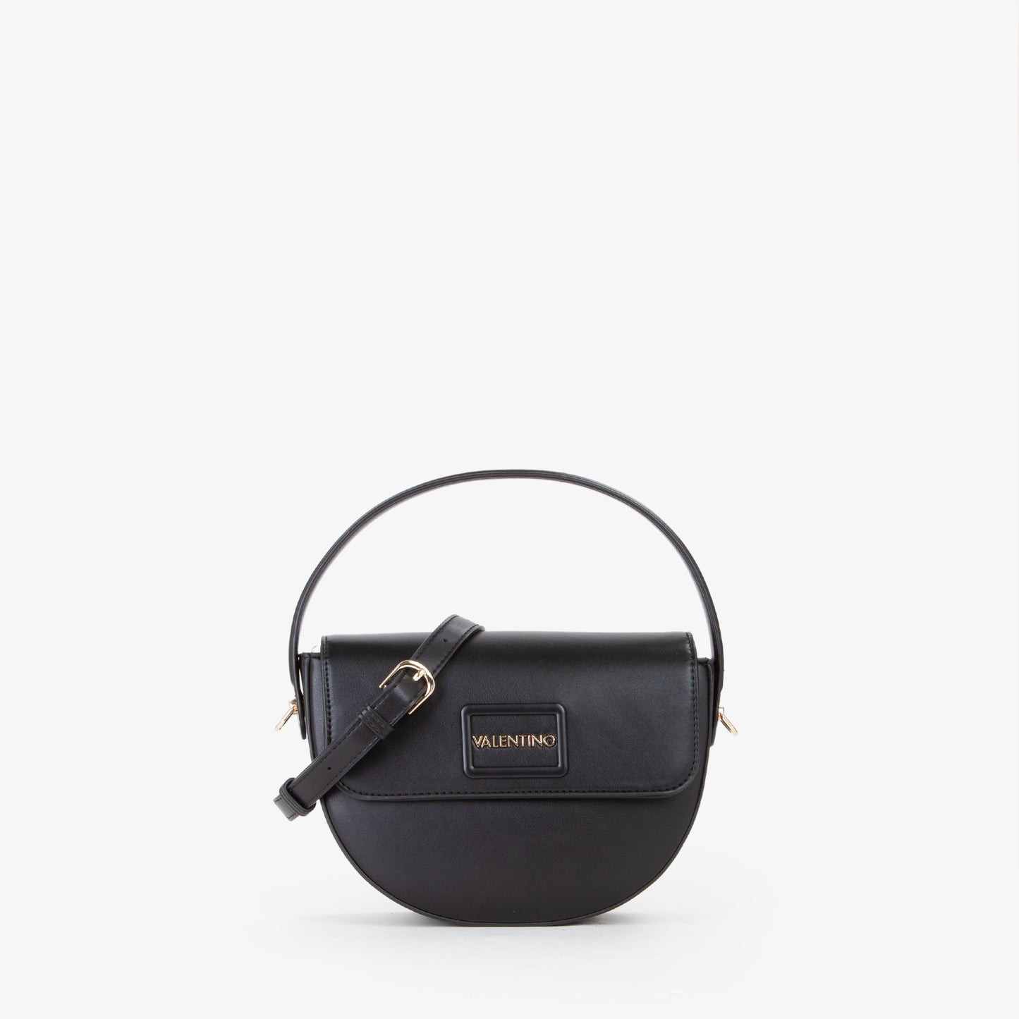 BOLSO VALENTINO BANDOLERA NEGRO SEMICIRCULO CON DOS CORREAS