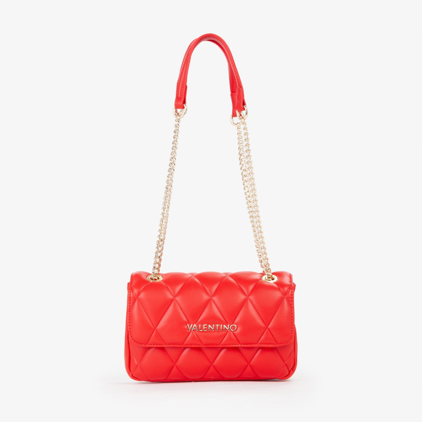 BOLSO VALENTINO BANDOLERA CON DOBLE CADENA PARA HOMBRO Y PARA BANDOLERA ROJO