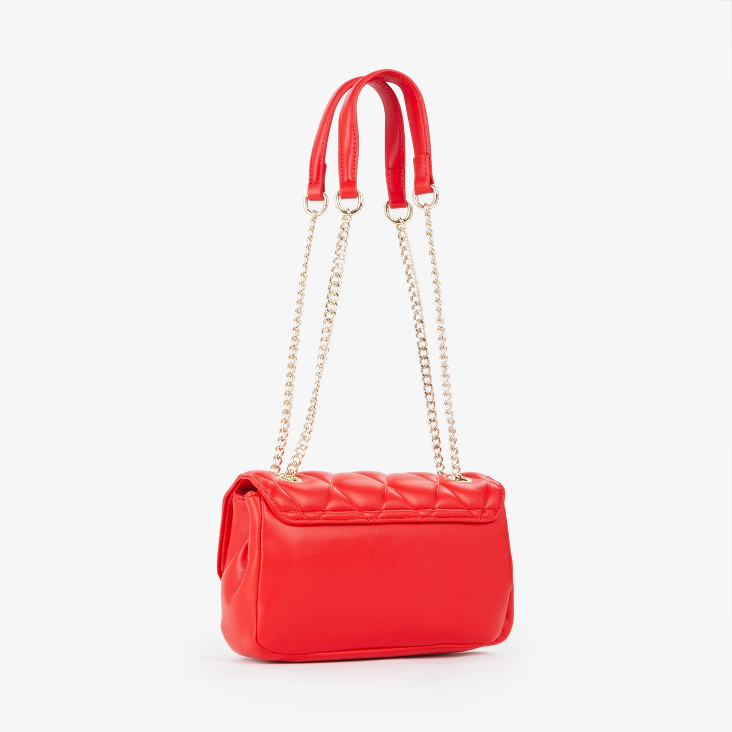BOLSO VALENTINO BANDOLERA CON DOBLE CADENA PARA HOMBRO Y PARA BANDOLERA ROJO