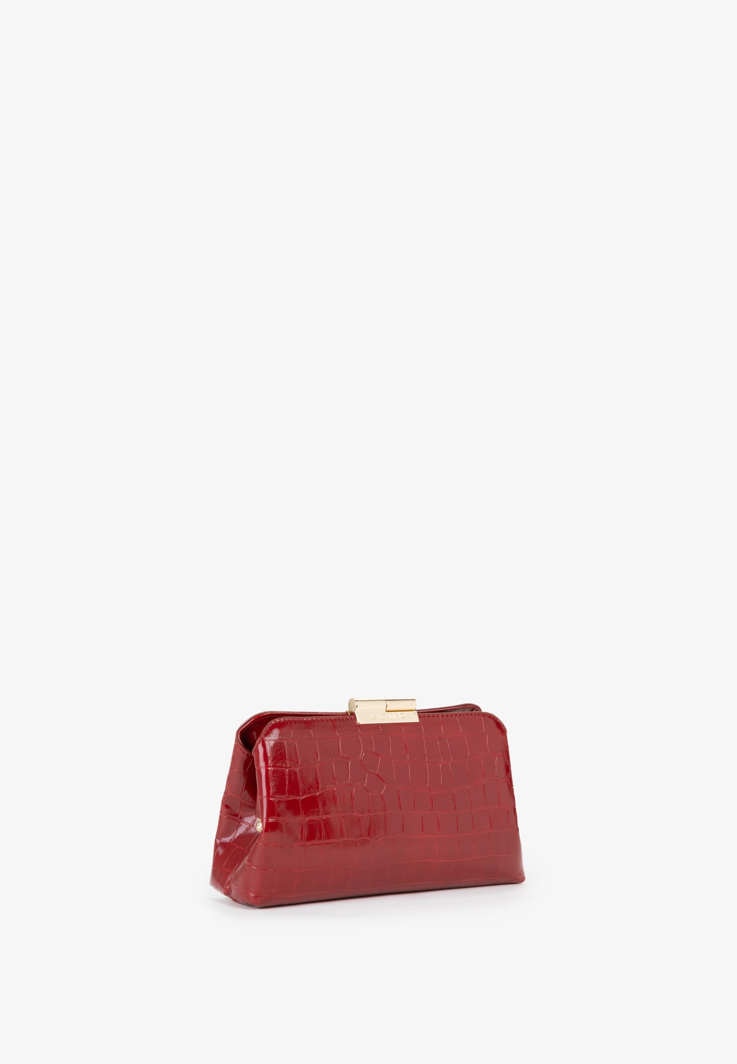 BOLSO VALENTINO GLACE CLATCH COCODRILO ROJO