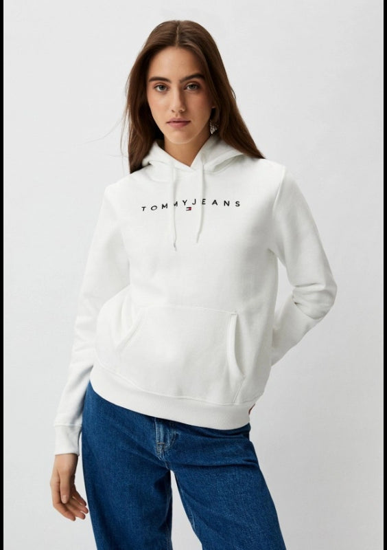 SUDADERA TOMMY JEANS CON CAPUCHA BLANCA MUJER