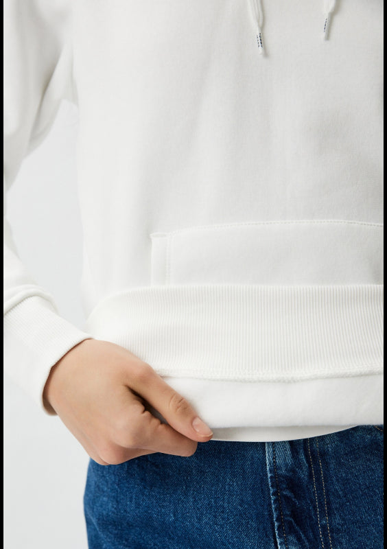 SUDADERA TOMMY JEANS CON CAPUCHA BLANCA MUJER