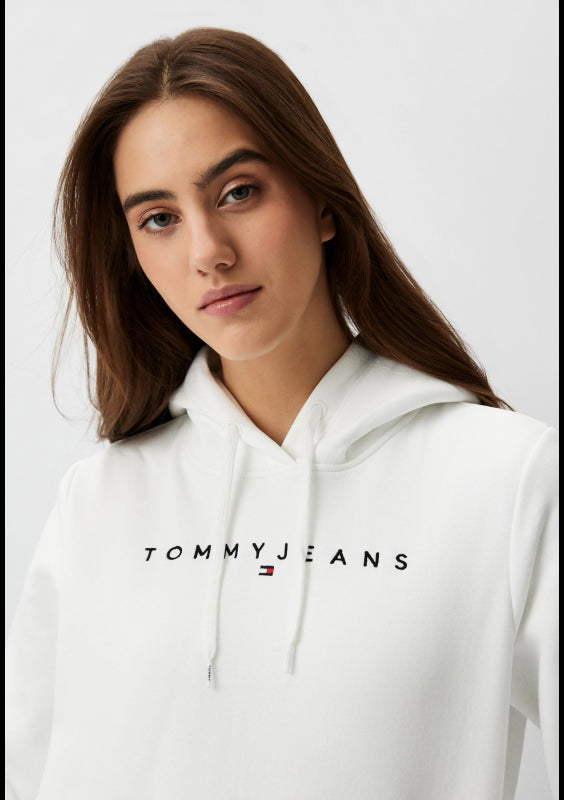 SUDADERA TOMMY JEANS CON CAPUCHA BLANCA MUJER