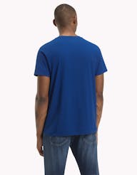 CAMISETA TOMMY JEANS MANGA CORTA AZUL CON LOGO BLANCO Y ROJO HOMBRE