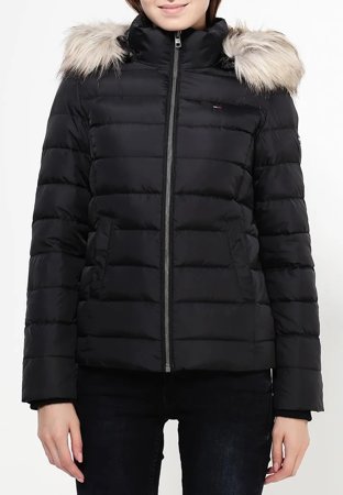 CHAQUETA ACOLCHADA TOMMY HILFIGER NEGRA CON CAPUCHA MUJER