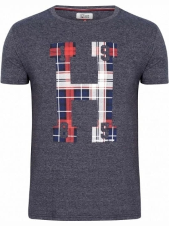 CAMISETA TOMMY HILFIGER MANGA CORTA GRIS CON CUADRADOS HOMBRE