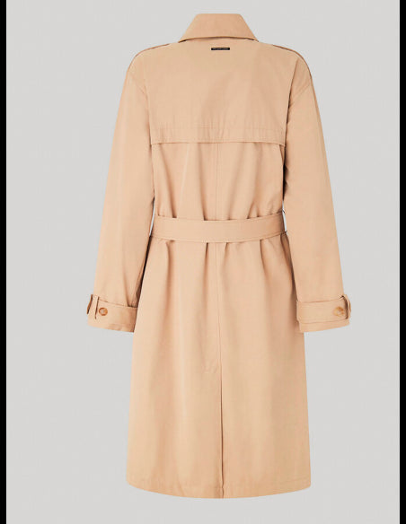 GABARDINA TRENCH PEPE JEANS ABOTONADA CON CINTURON BEIGE MUJER