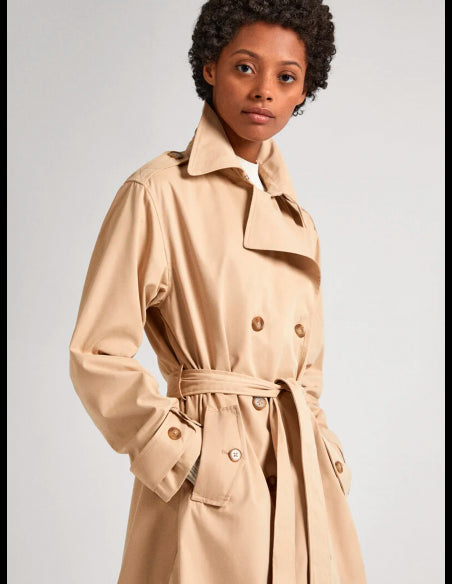 GABARDINA TRENCH PEPE JEANS ABOTONADA CON CINTURON BEIGE MUJER