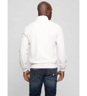 CHAQUETA GUESS BOMBER STRETCH CON LOGO EN LA MANGA BLANCO ROTO HOMBRE