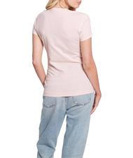 CAMISETA GUESS MANGA CORTA ROSA LOGO PEDRERÍA MUJER