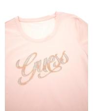 CAMISETA GUESS MANGA CORTA ROSA LOGO PEDRERÍA MUJER