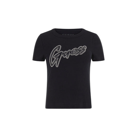 CAMISETA GUESS MANGA CORTA TOP SLIM CANALÉ LOGO METALICO