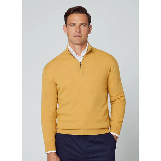 JERSEY HACKETT AMARILLO CON CREMALLERA Y CODERAS HOMBRE