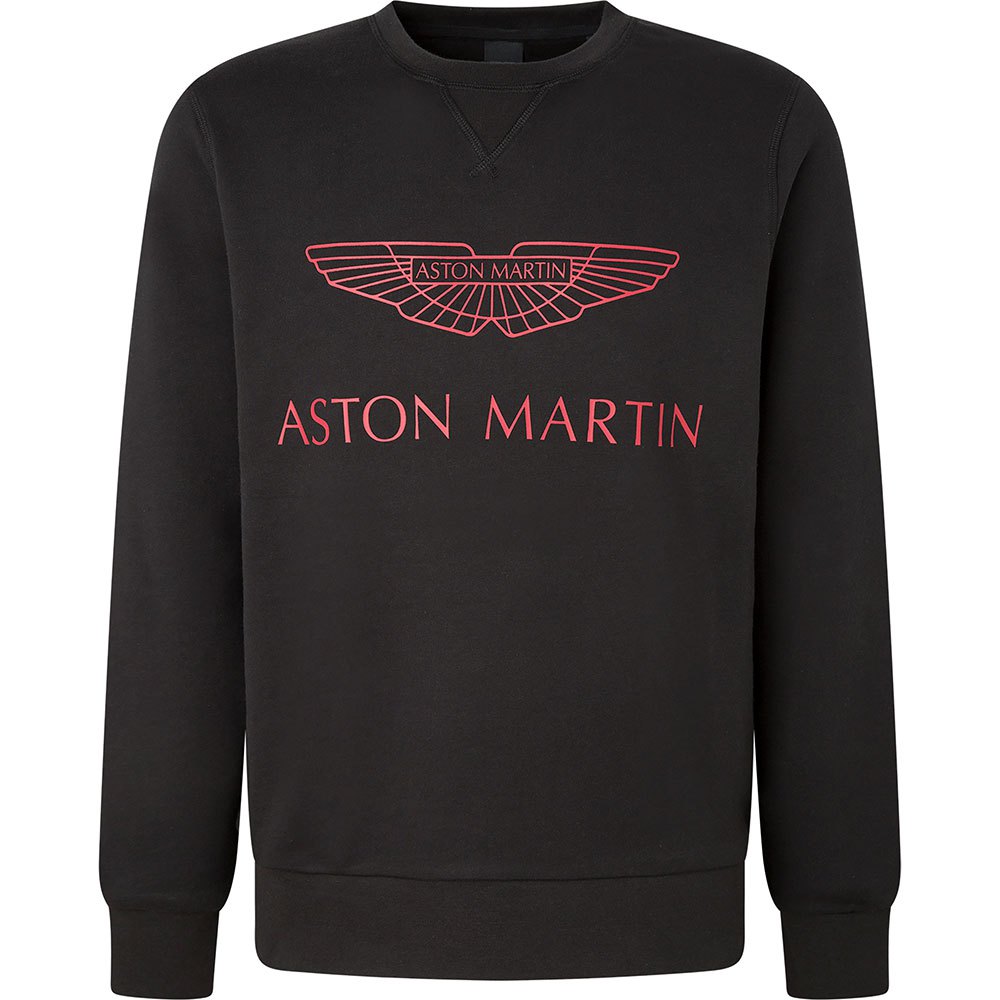 SUDADERA HACKETT NEGRA CON LOGO ASTON MARTIN ROJO HOMBRE