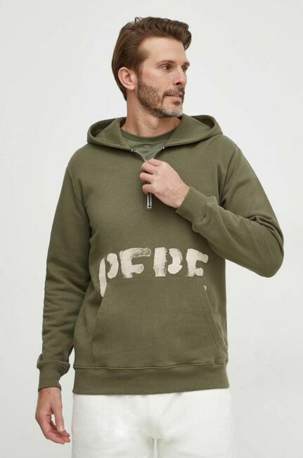 SUDADERA VERDE PEPE JEANS CON CAPUCHA Y CREMALLERA HOMBRE