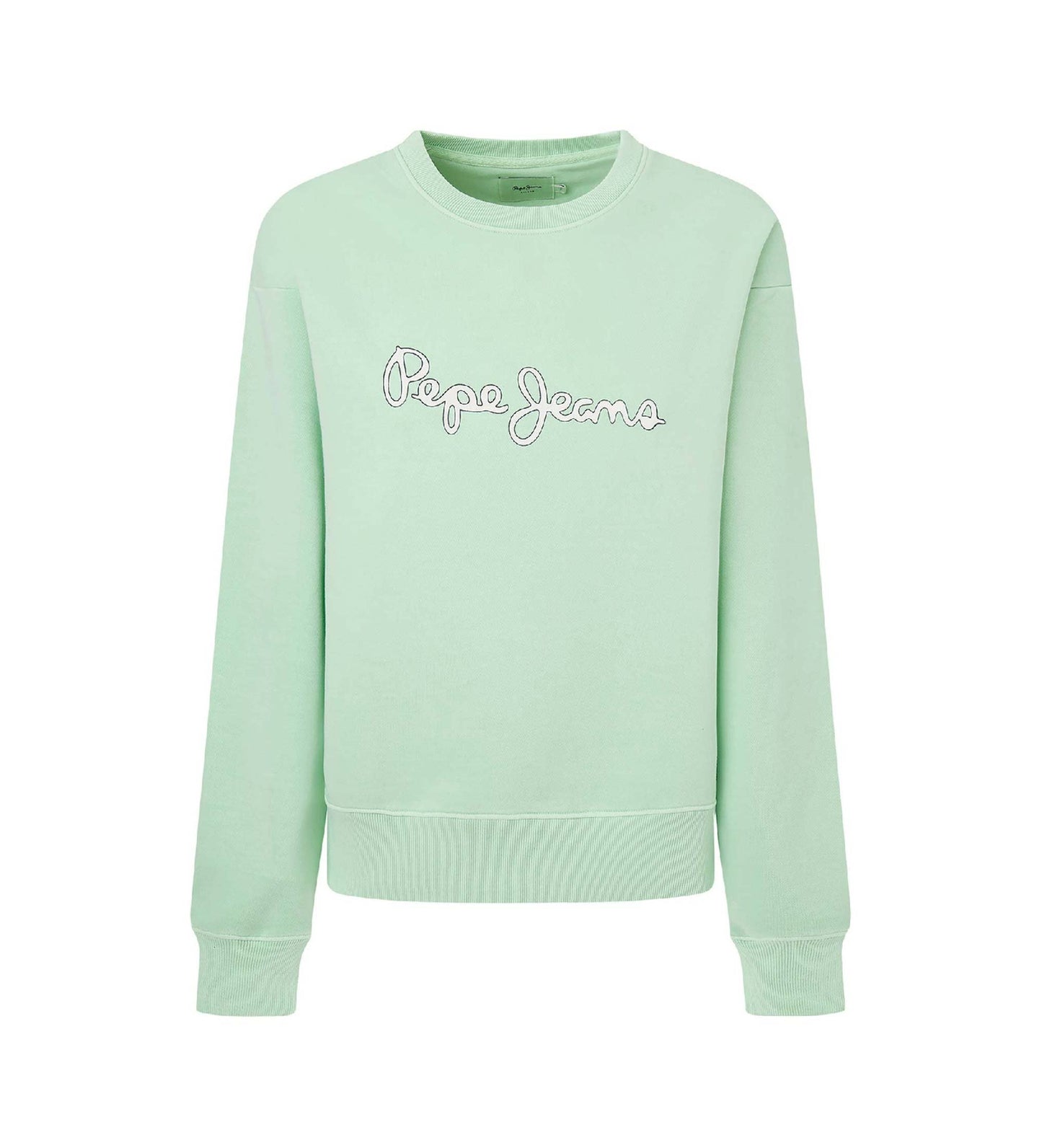 SUDADERA PEPE JEANS VERDE LOGO MUJER