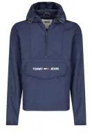 CORTAVIENTOS TOMMY JEANS AZUL MARINO CON CAPUCHA Y CREMALLERA LOGO EN BOLSILLO DELANTERO HOMBRE